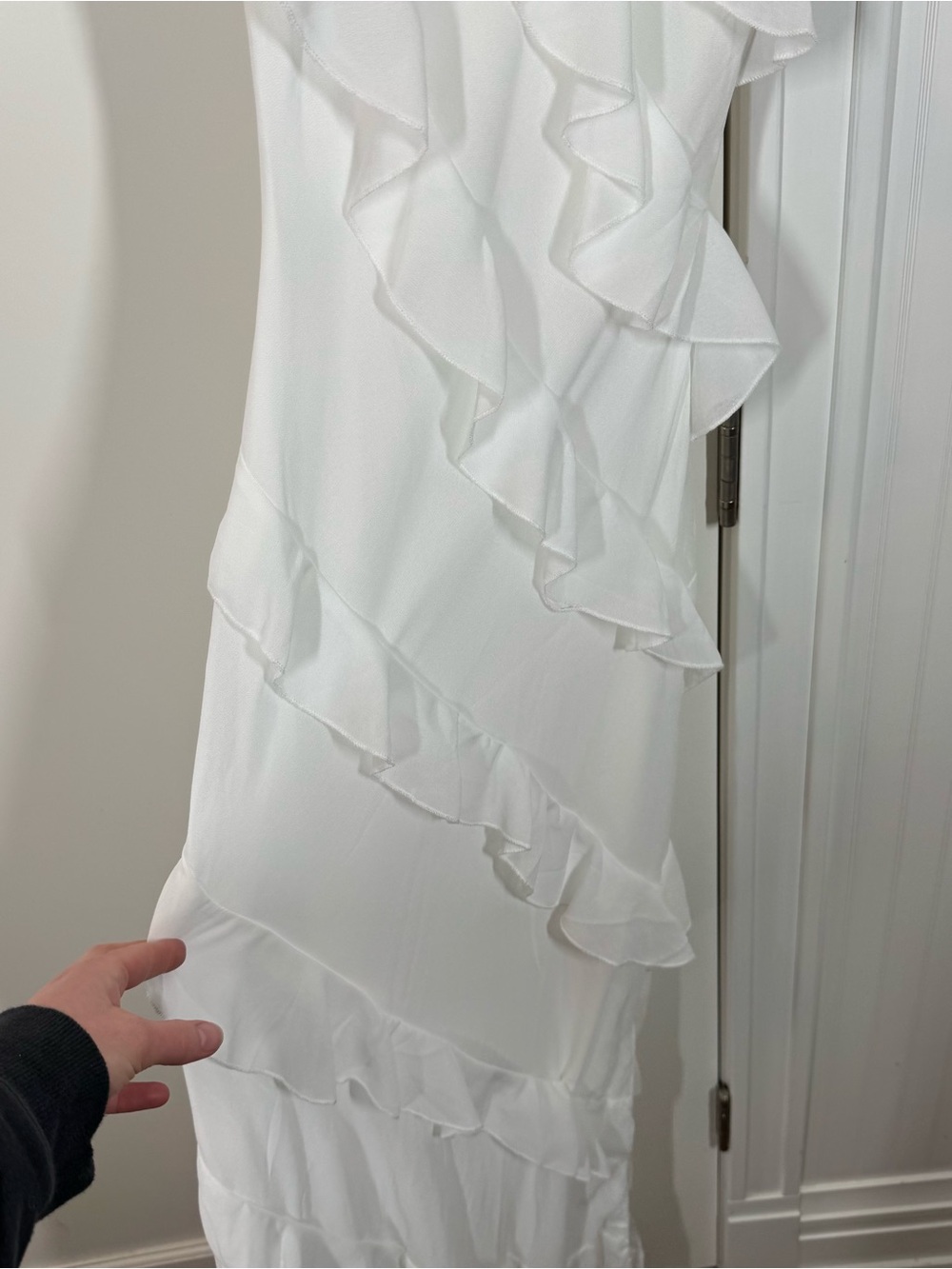 Petal & Pup Ciao Ruffles Maxi Dress in white size small bridal engagement vacay - Picture 3 of 8